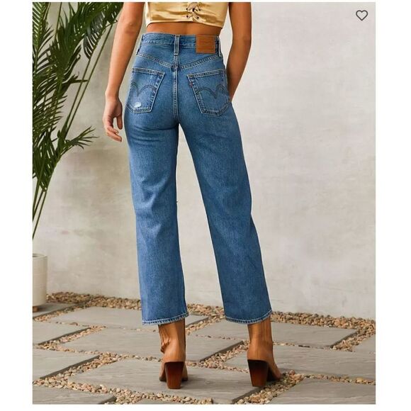 Levis Ribcage Straight Ankle Jeans Womens 26x27 Medium Wash 726930131 - Picture 2 of 6